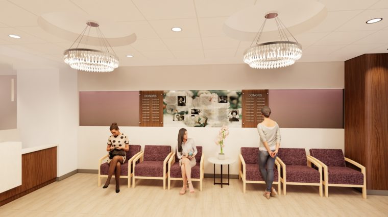 Nancy Reagan Breast Center waiting room rendering